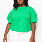 Women's Ruched Puff Sleeve Blouse Top
