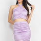 Women's Halter Neck Crop Top & Skirts Set