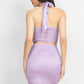Women's Halter Neck Crop Top & Skirts Set