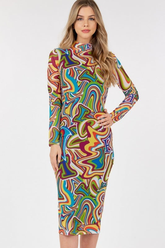 Women's Long Sleeve Bodycon With Letter Print
