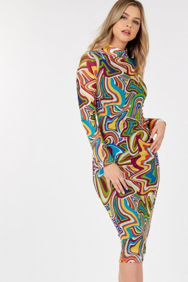 Women's Long Sleeve Bodycon With Letter Print