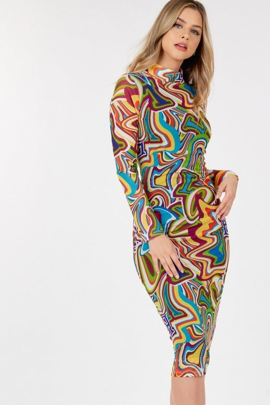 Women's Long Sleeve Bodycon With Letter Print