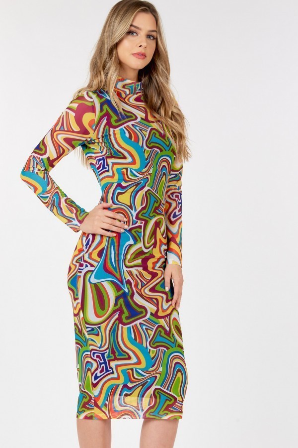 Women's Long Sleeve Bodycon With Letter Print