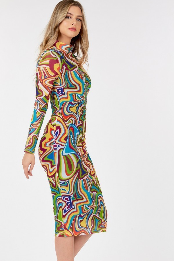 Women's Long Sleeve Bodycon With Letter Print