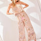 Women's Tube Top With Tier Ruffle Waist Elastic Bottom Lace Trim Jumpsuit