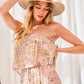 Women's Tube Top With Tier Ruffle Waist Elastic Bottom Lace Trim Jumpsuit