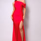 Women's One Shoulder Draped Side Slit Maxi Dress (S & M Only)