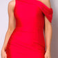 Women's One Shoulder Draped Side Slit Maxi Dress (S & M Only)