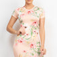 Women's Short Sleeve Floral Bodycon Dress