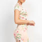 Women's Short Sleeve Floral Bodycon Dress