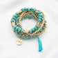 Women's Love Coin Tassel Beaded Bracelet
