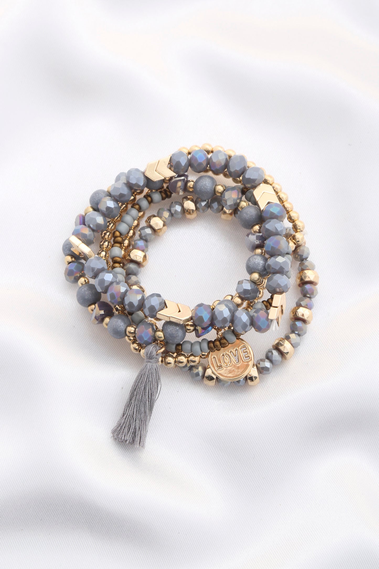 Women's Love Coin Tassel Beaded Bracelet
