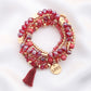 Women's Love Coin Tassel Beaded Bracelet
