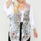 Women's Plus Floral Wings Sublimation Print Long Body Cardigan