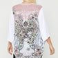 Women's Plus Floral Wings Sublimation Print Long Body Cardigan