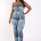 Women's Printed Tube Jumpsuit With Self Belt