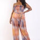 Women's Printed Tube Jumpsuit With Self Belt