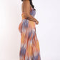 Women's Printed Tube Jumpsuit With Self Belt