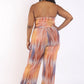 Women's Printed Tube Jumpsuit With Self Belt
