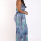 Women's Printed Tube Jumpsuit With Self Belt
