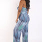 Women's Printed Tube Jumpsuit With Self Belt