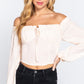 Women's Off Shoulder Smocking Woven Top