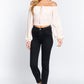 Women's Off Shoulder Smocking Woven Top
