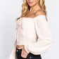 Women's Off Shoulder Smocking Woven Top