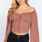 Women's Off Shoulder Smocking Woven Top