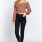 Women's Off Shoulder Smocking Woven Top
