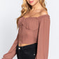 Women's Off Shoulder Smocking Woven Top
