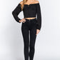 Women's Off Shoulder Smocking Woven Top