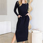 Women's Midi Sleeve Basic Maxi Dress