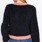 Women's Long Sleeve Pocket Detail Faux Fur Jacket