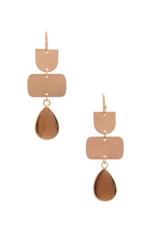 Women's Teardrop Gem Multi Shape Dangle Earring