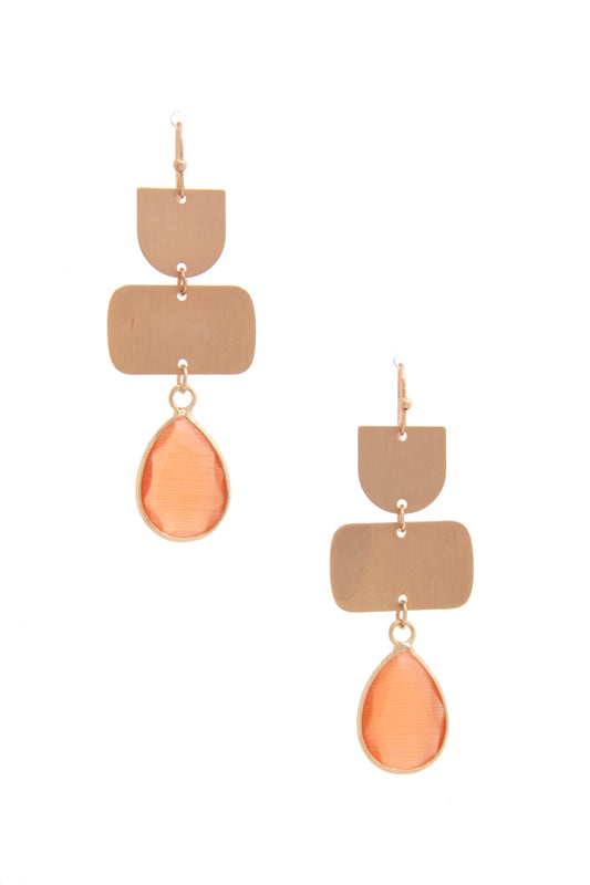Women's Teardrop Gem Multi Shape Dangle Earring