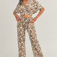 Women's Crop Top Animal Print Set