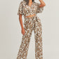 Women's Crop Top Animal Print Set