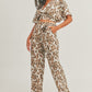 Women's Crop Top Animal Print Set