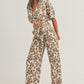 Women's Crop Top Animal Print Set
