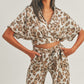 Women's Crop Top Animal Print Set