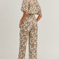Women's Crop Top Animal Print Set