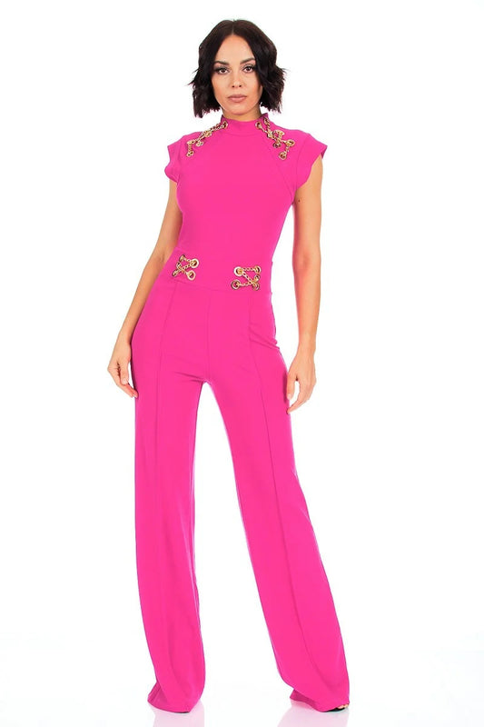 Women's Eyelet With Chain Jumpsuit