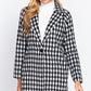 Women's Long Sleeve One Button Jacquard Jacket