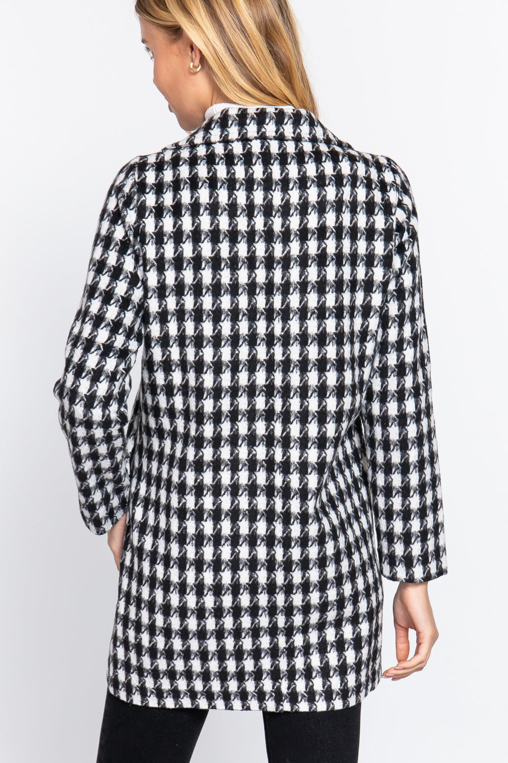 Women's Long Sleeve One Button Jacquard Jacket