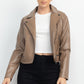 Women's Zippered Notch Lapel Rider Jacket