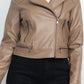 Women's Zippered Notch Lapel Rider Jacket