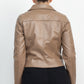 Women's Zippered Notch Lapel Rider Jacket