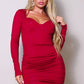 Women's Long Sleeve Corset Halter Tie Mini Dress