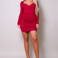 Women's Long Sleeve Corset Halter Tie Mini Dress